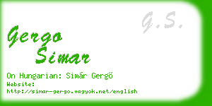 gergo simar business card